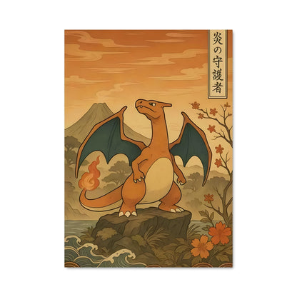 Poster Charizard en Montagne
