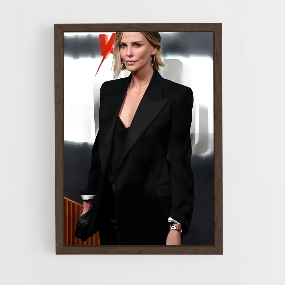 ap-charlize theron-12 cadre Bois foncé