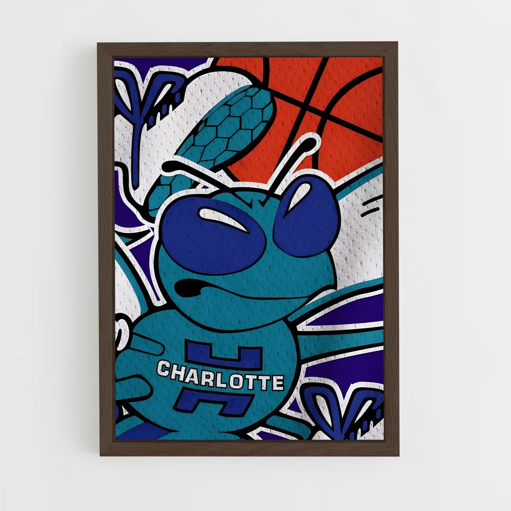 ap-charlotte hornets-4 cadre Bois foncé
