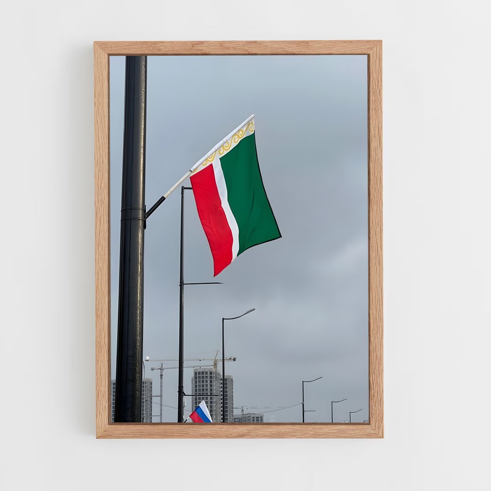 ap-chechnya flag-1 cadre Bois clair