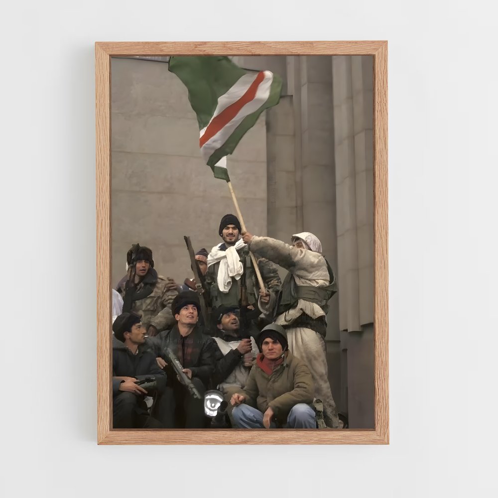 ap-chechnya flag-3 cadre Bois clair