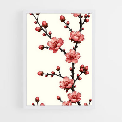 ap-cherry blossom patterns-2 cadre Blanc