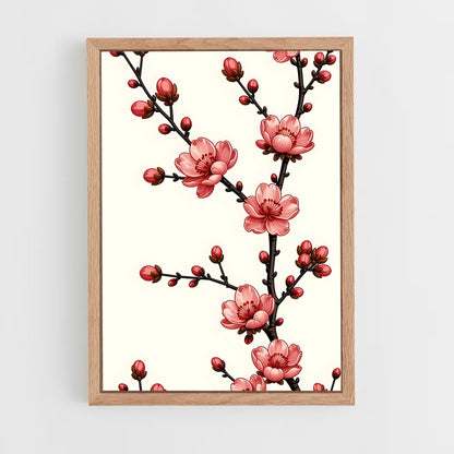 ap-cherry blossom patterns-2 cadre Bois clair