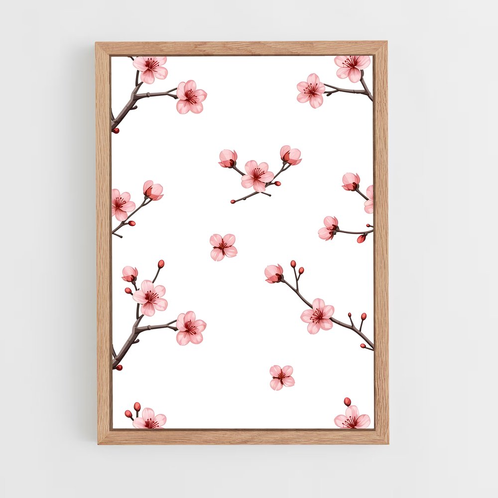 ap-cherry blossom patterns-4 cadre Bois clair