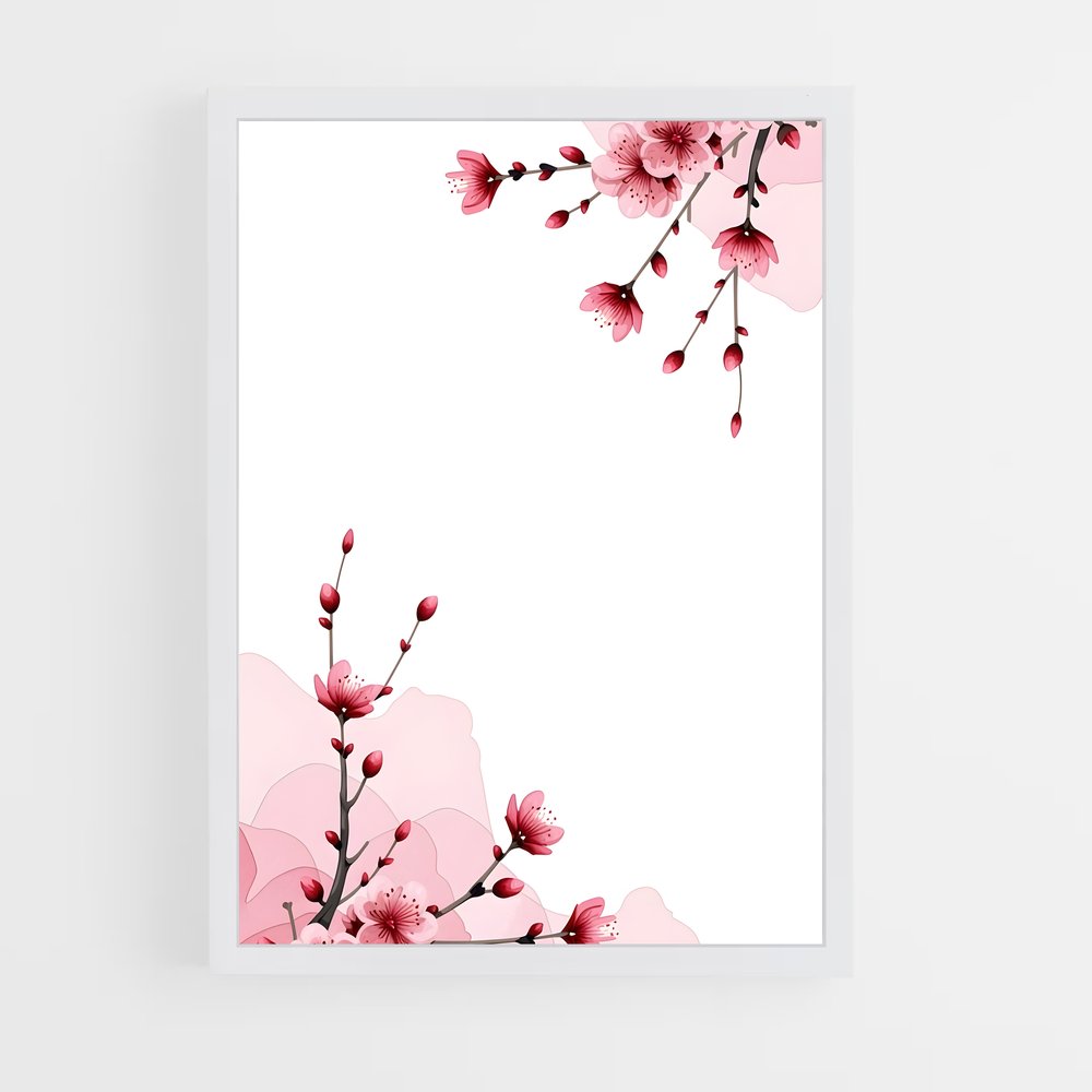 ap-cherry blossom patterns-5 cadre Blanc