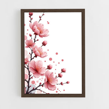 ap-cherry blossom patterns-6 cadre Bois foncé