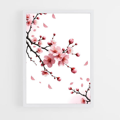 ap-cherry blossom patterns-9 cadre Blanc
