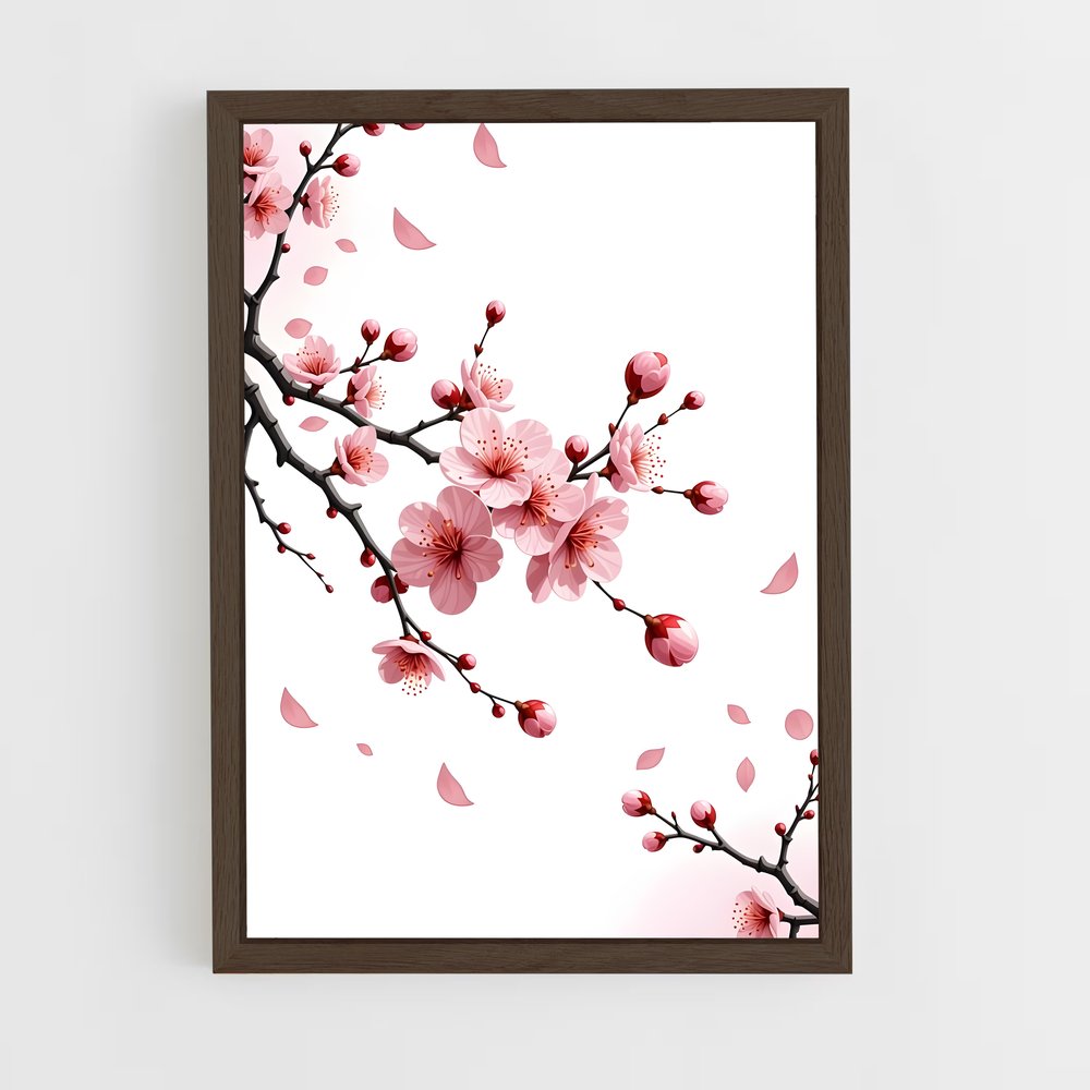ap-cherry blossom patterns-9 cadre Bois foncé