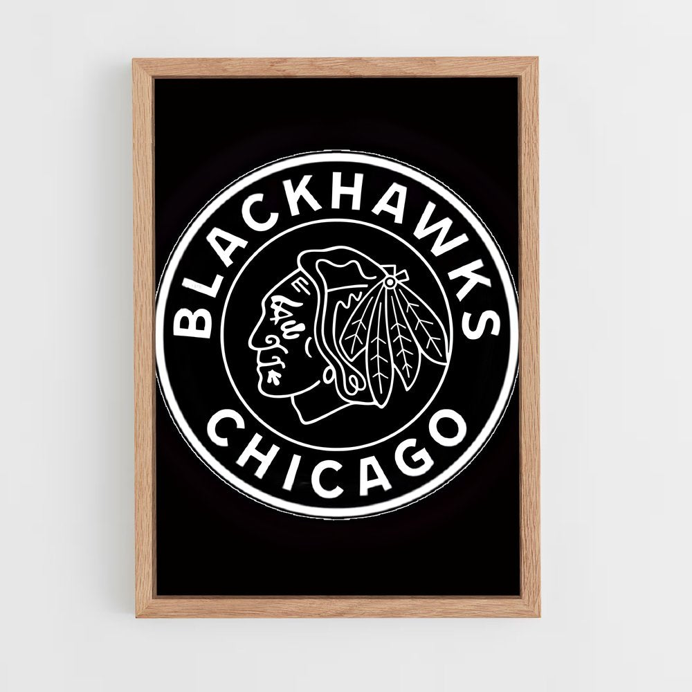 ap-chicago blackhawks-5 cadre Bois clair