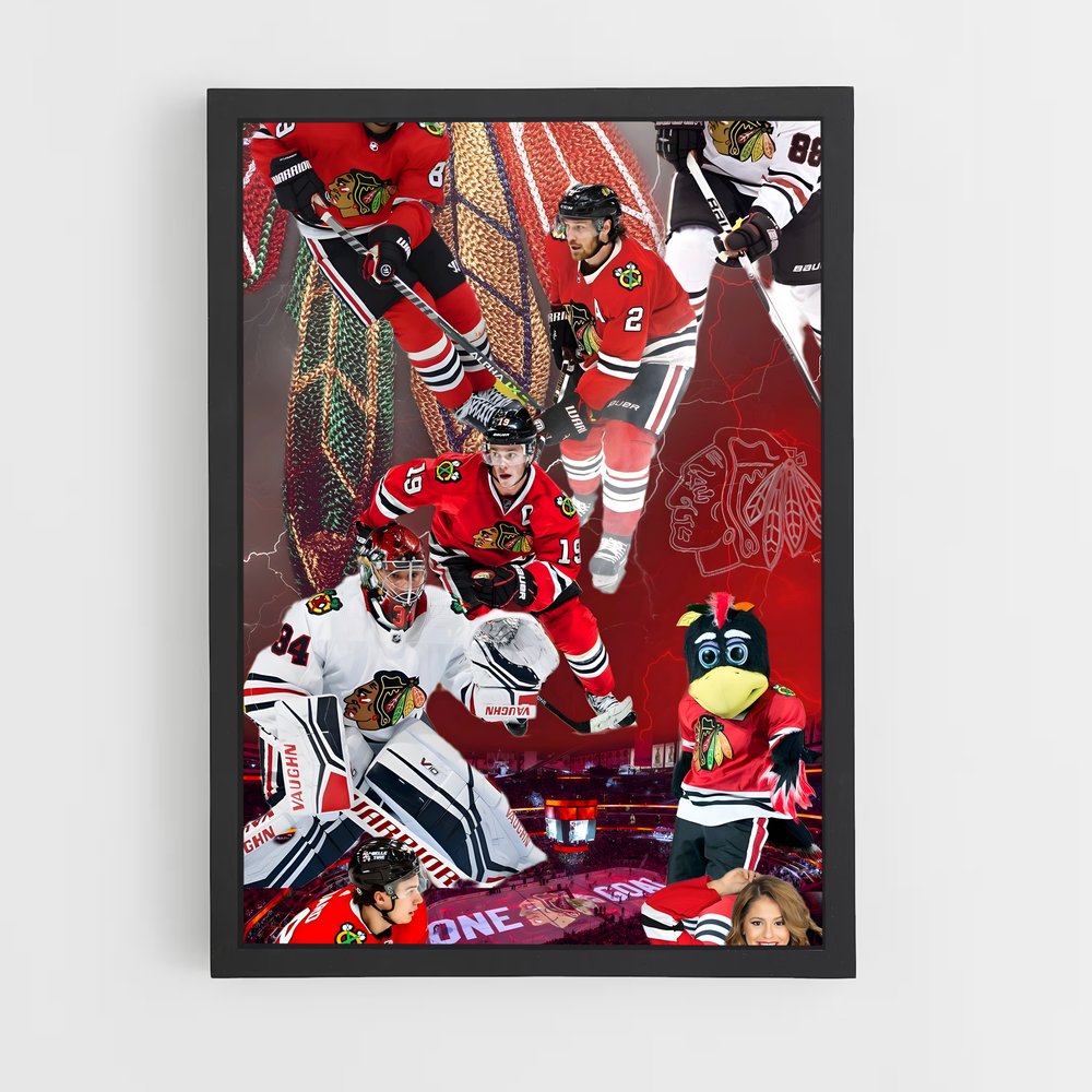 ap-chicago blackhawks-6 cadre Noir