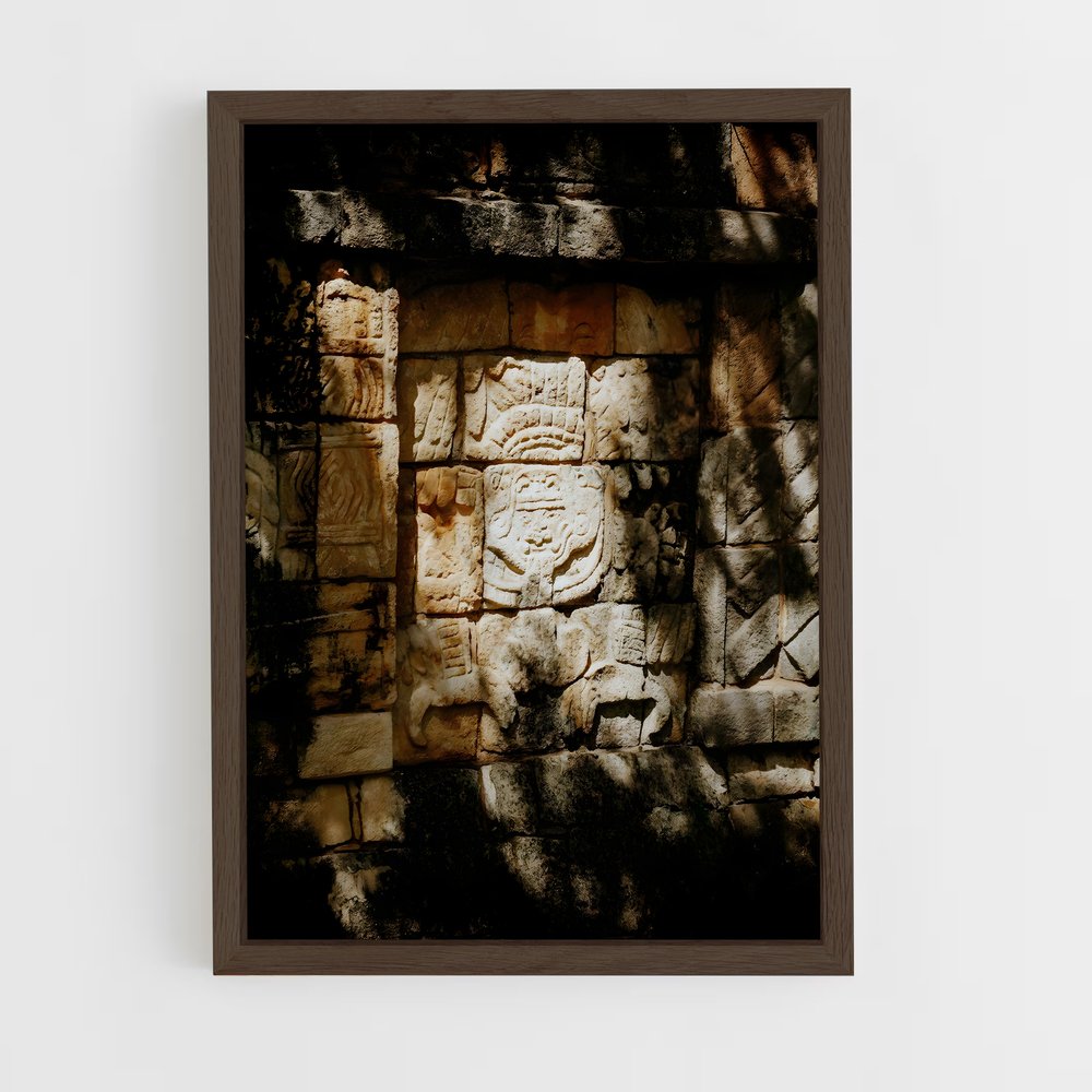 ap-chichen itza-8 cadre Bois foncé