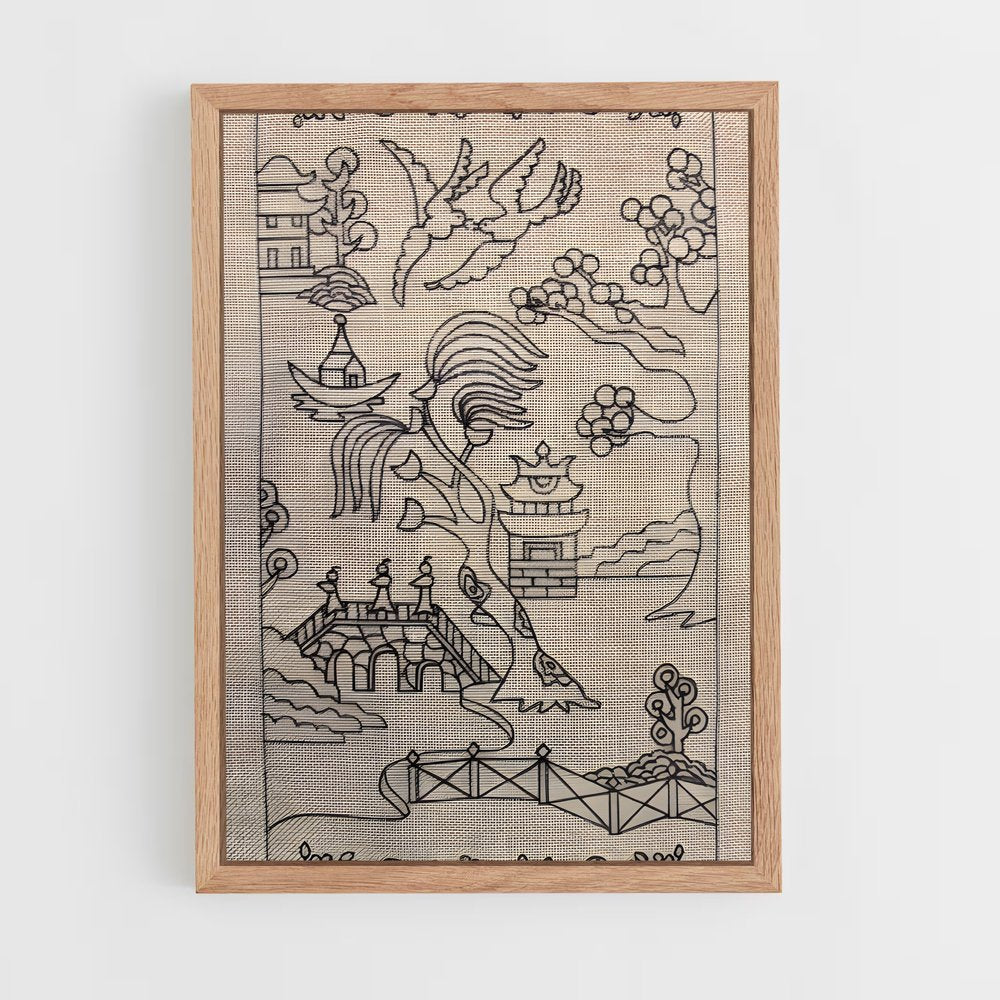 ap-chinoiserie patterns-9 cadre Bois clair