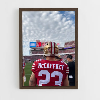 ap-christian mccaffrey-4 cadre Bois foncé