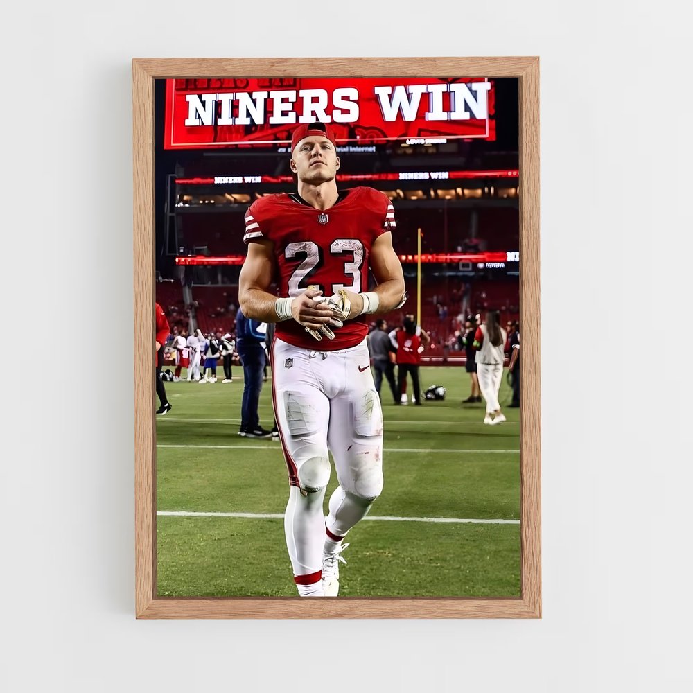 ap-christian mccaffrey-5 cadre Bois clair