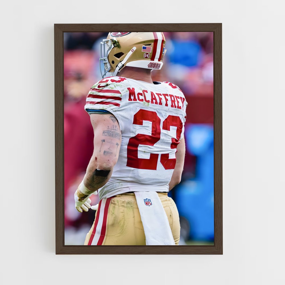 ap-christian mccaffrey-6 cadre Bois foncé