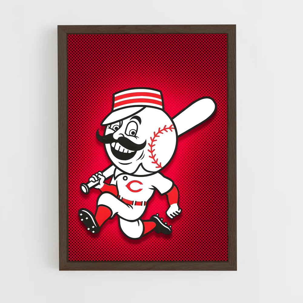 ap-cincinnati reds-1 cadre Bois foncé