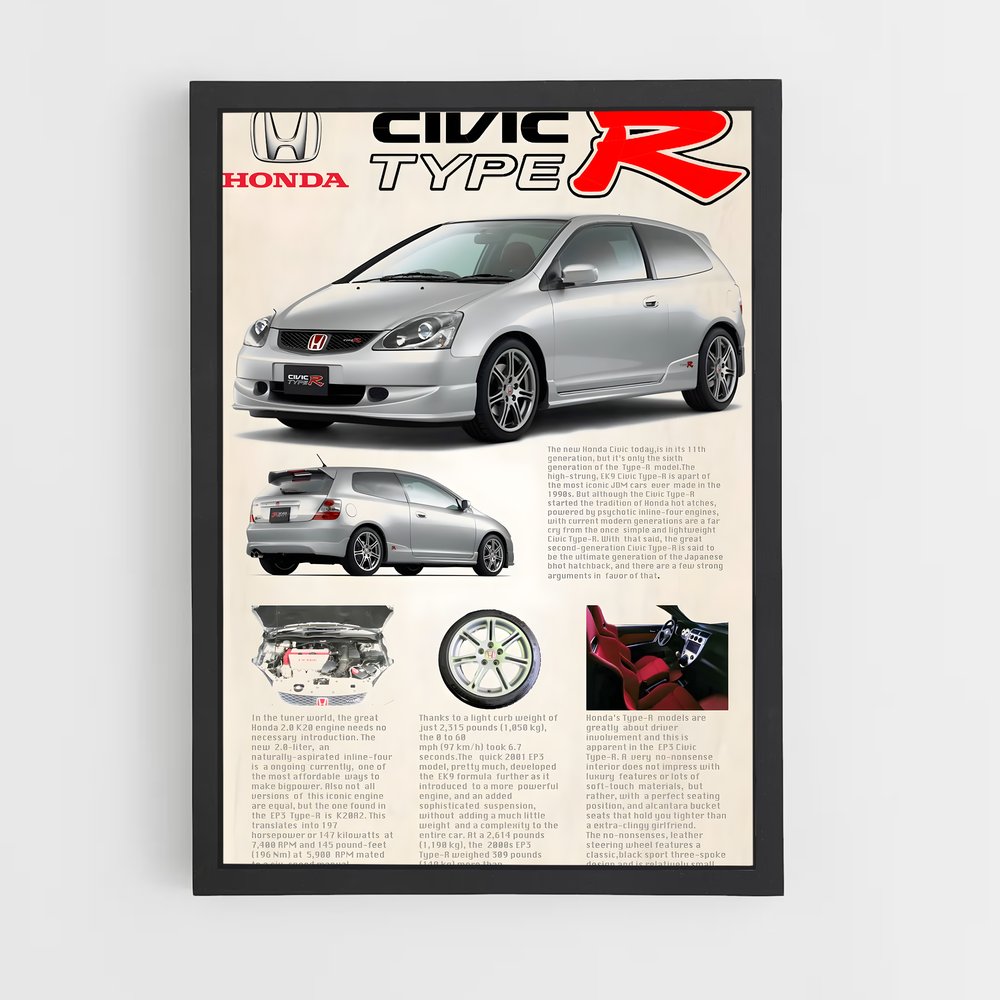 ap-civic type r ep3-1 cadre Noir