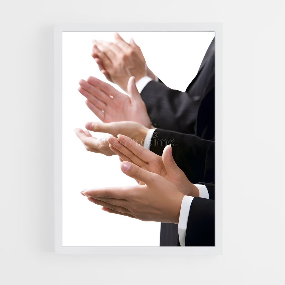 ap-clapping hands-1 cadre Blanc