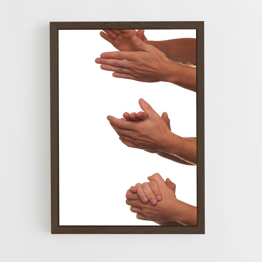ap-clapping hands-2 cadre Bois foncé