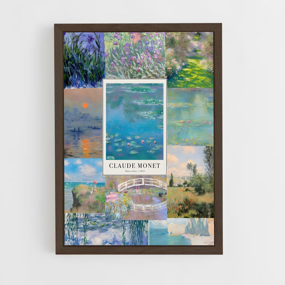 ap-claude monet-7 cadre Bois foncé