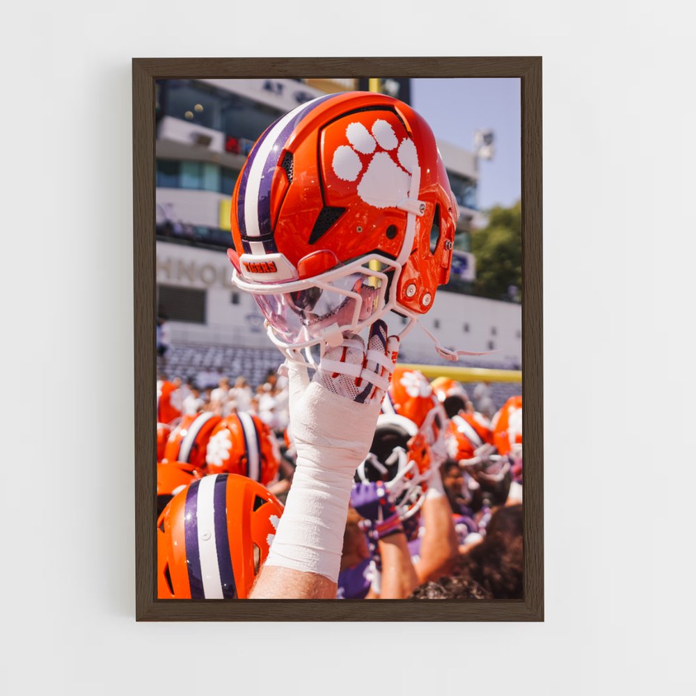 ap-clemson tigers-4 cadre Bois foncé