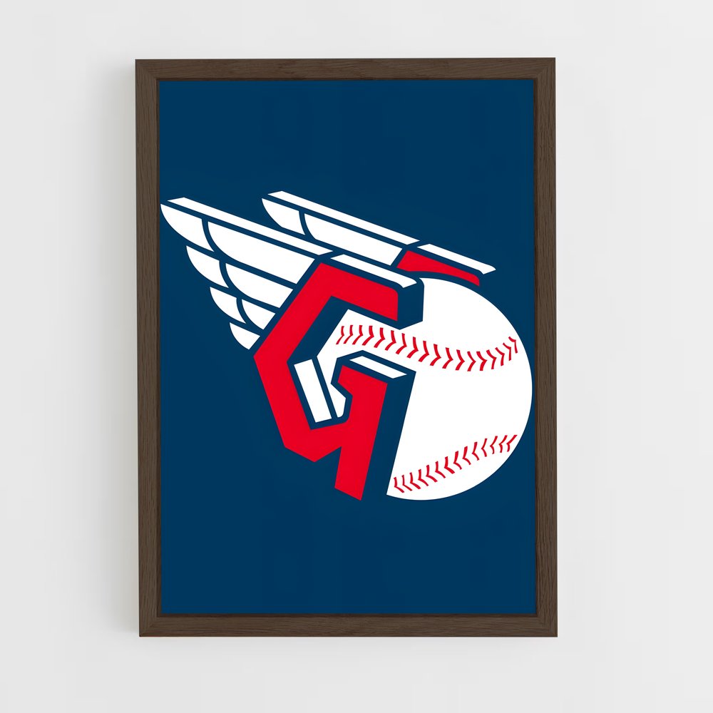 ap-cleveland guardians-1 cadre Bois foncé