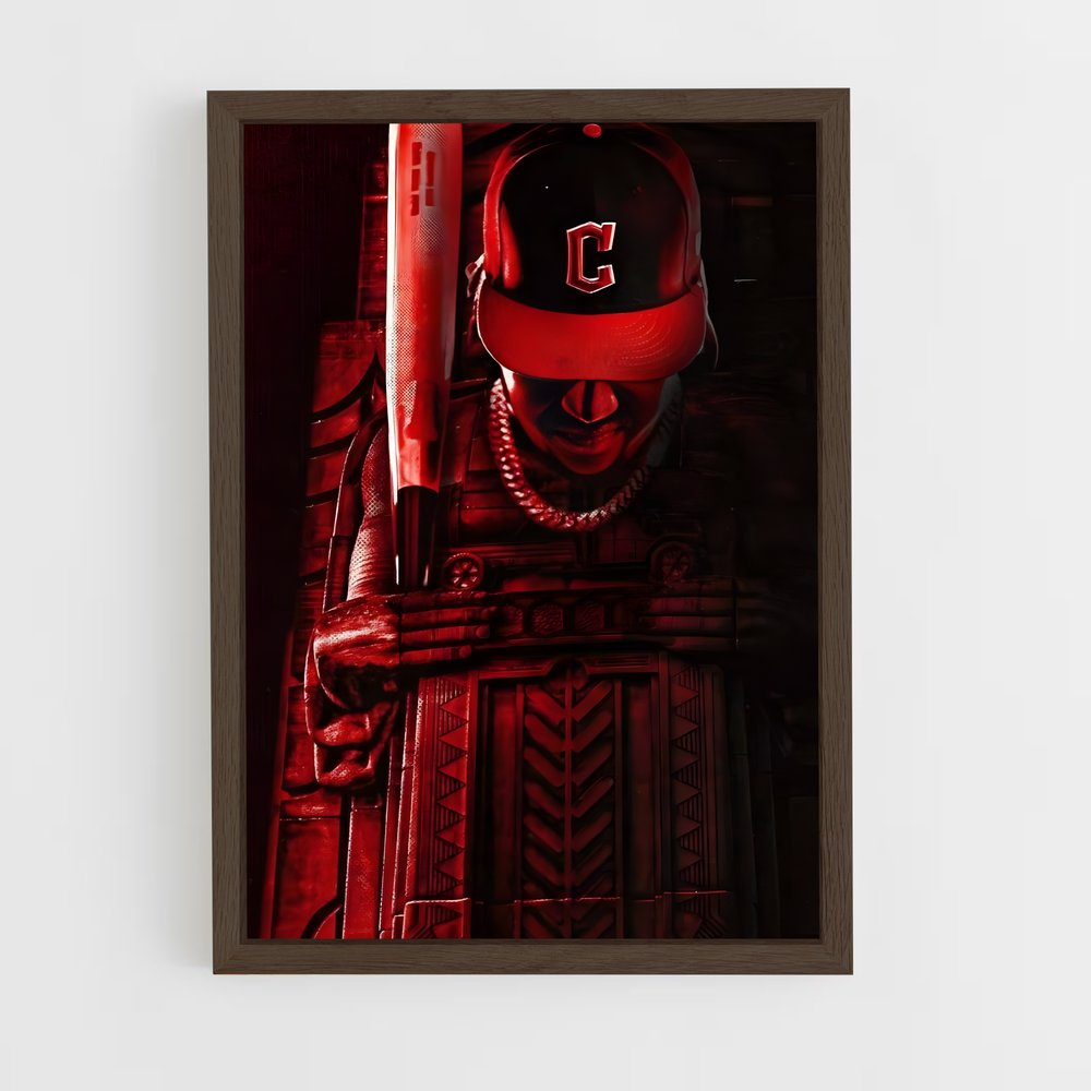 ap-cleveland guardians-3 cadre Bois foncé