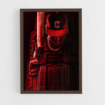 ap-cleveland guardians-3 cadre Bois foncé