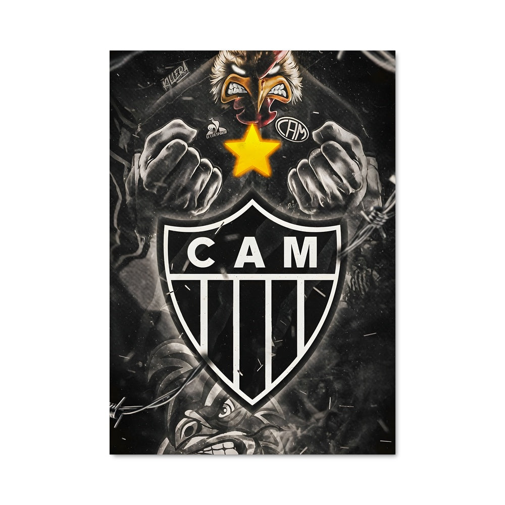 Poster Coq Noir et Blanc