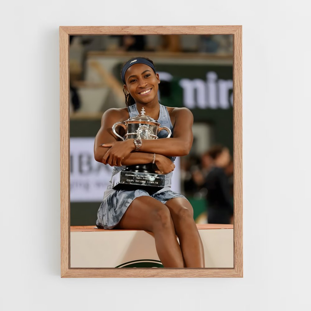 ap-coco gauff-1 cadre Bois clair