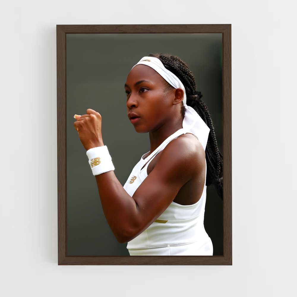 ap-coco gauff-3 cadre Bois foncé