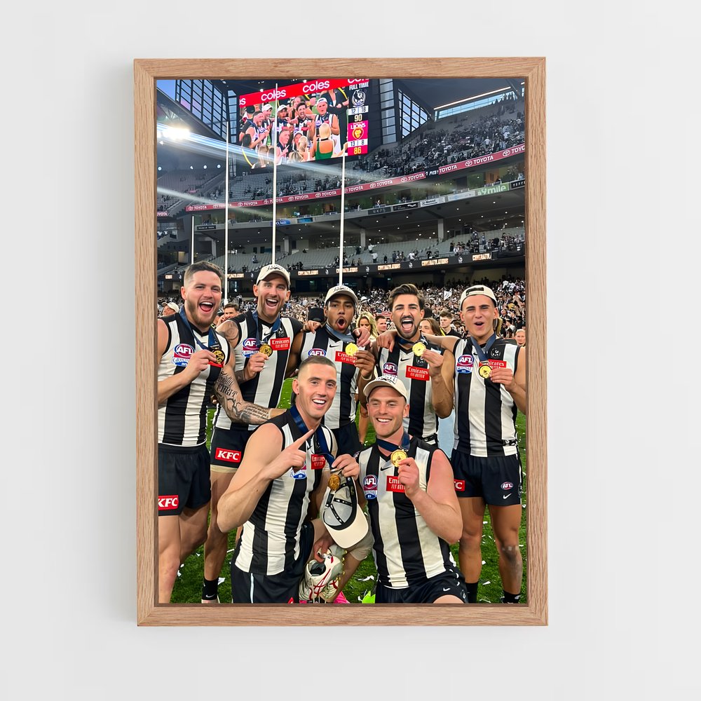 ap-collingwood magpies-2 cadre Bois clair