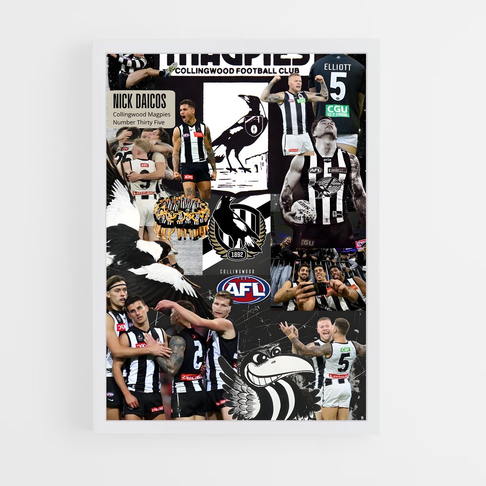 ap-collingwood magpies-3 cadre Blanc