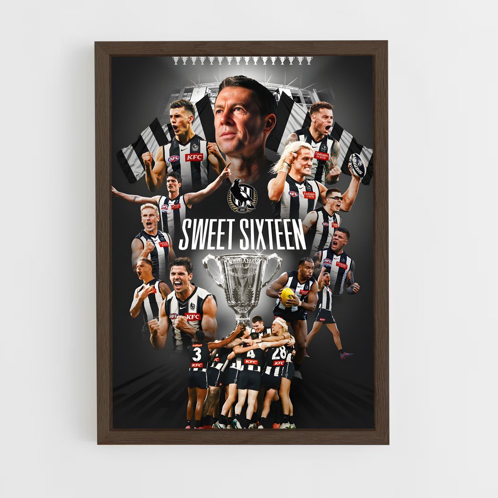 ap-collingwood magpies-6 cadre Bois foncé