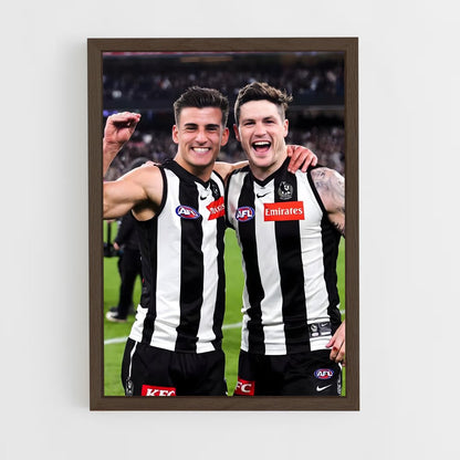 ap-collingwood magpies-9 cadre Bois foncé