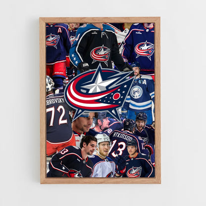 ap-columbus blue jackets-3 cadre Bois clair