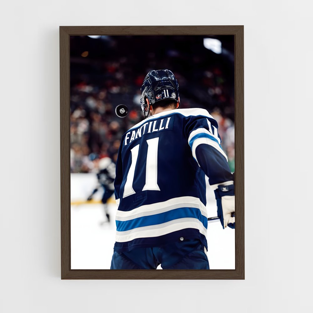 ap-columbus blue jackets-7 cadre Bois foncé