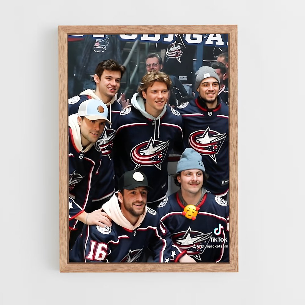 ap-columbus blue jackets-8 cadre Bois clair