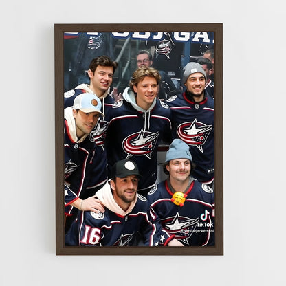 ap-columbus blue jackets-8 cadre Bois foncé