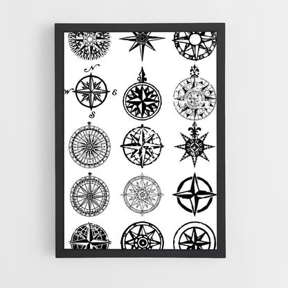 ap-compass rose-1 cadre Noir