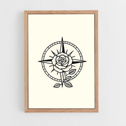 ap-compass rose-3 cadre Bois clair