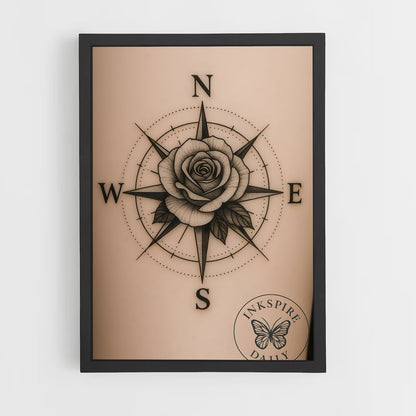 ap-compass rose-4 cadre Noir