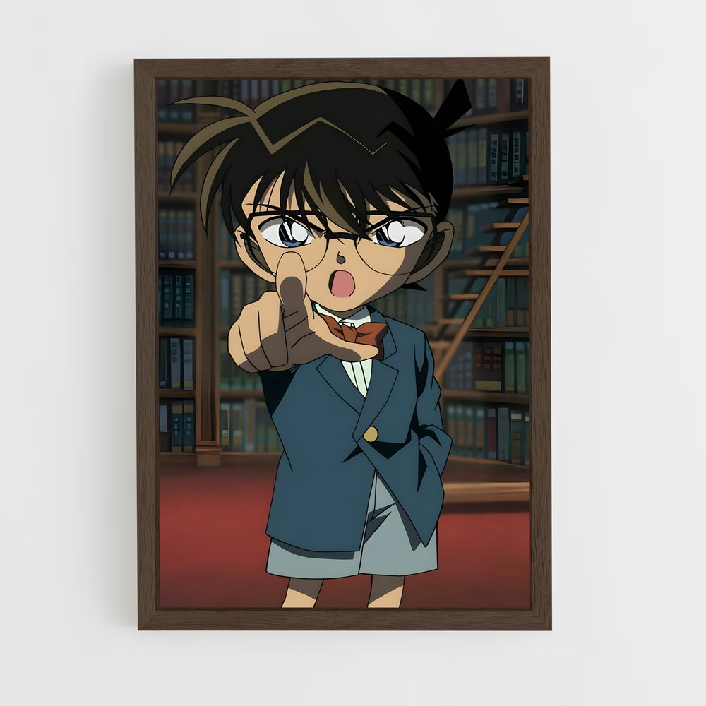 ap-conan edogawa-3 cadre Bois foncé