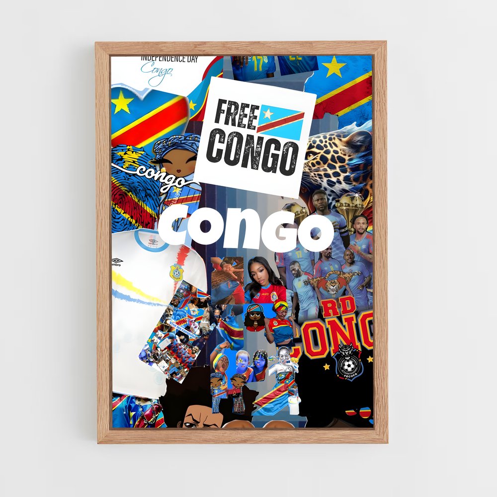 ap-congo flag-1 cadre Bois clair
