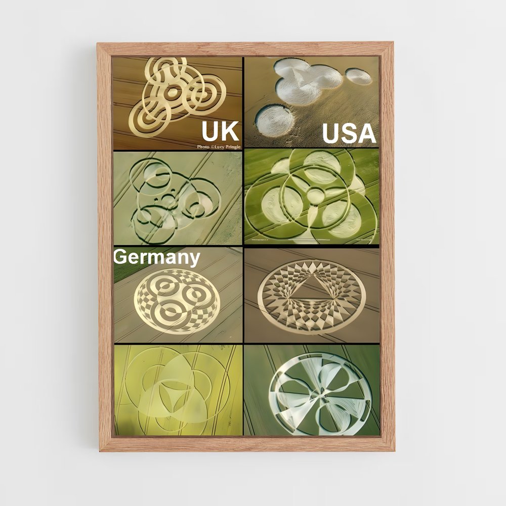 ap-crop circles-5 cadre Bois clair