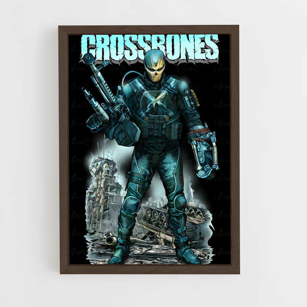 ap-crossbones-6 cadre Bois foncé