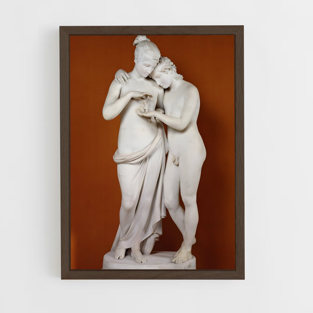 ap-cupid and psyche canova-8 cadre Bois foncé