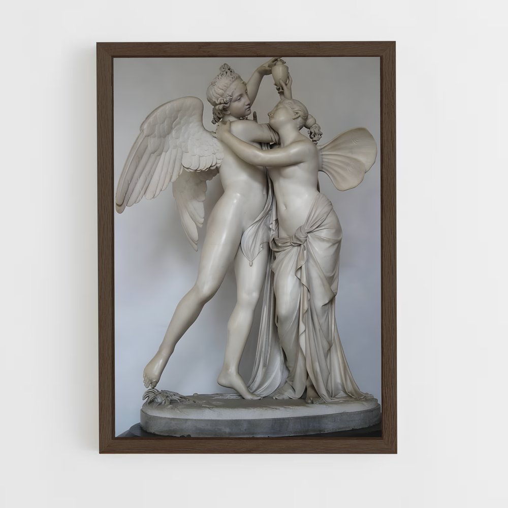 ap-cupid and psyche canova-9 cadre Bois foncé