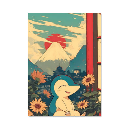 Poster Cyndaquil au Soleil Couchant