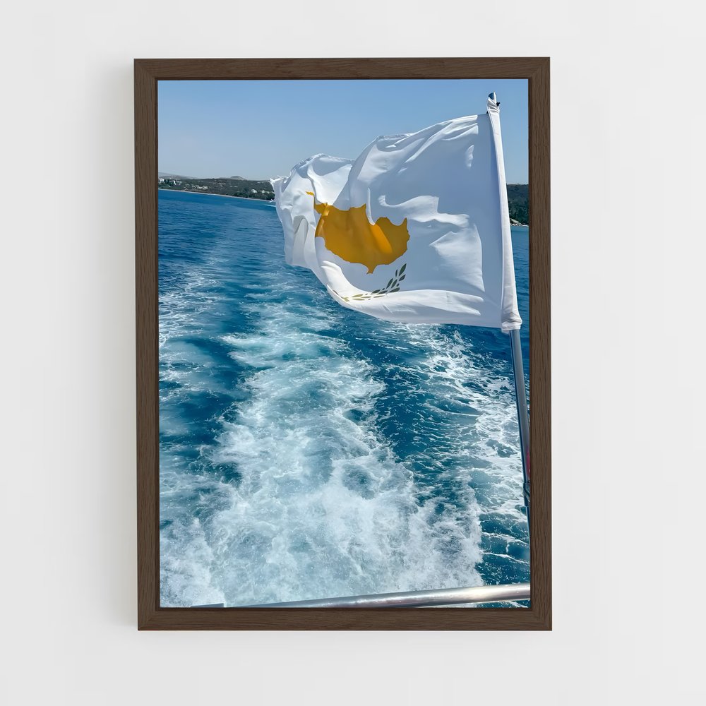 ap-cyprus flag-1 cadre Bois foncé